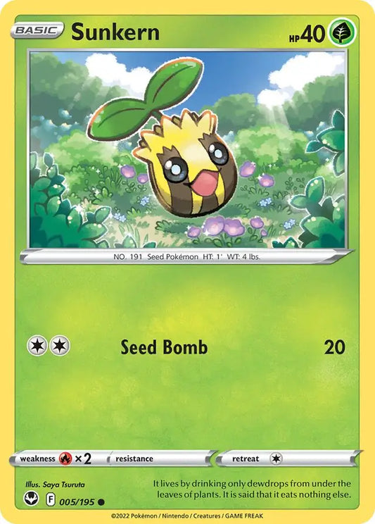 Sunkern 005, Silver Tempest | Sword & Shield, , 0.00 kr, Pokesingles. Kjøp pokemon kort til lave priser hos oss.