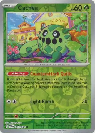 005 Cacnea - Reverse Holo, Scarlet & Violet Base, , 4.00 kr, Pokesingles. Kjøp pokemon kort til lave priser hos oss.