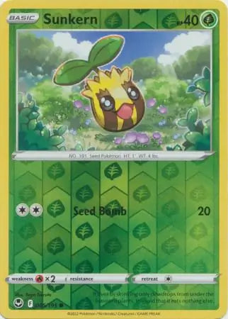 Sunkern Reverse Holo 005, Silver Tempest | Sword & Shield, , 0.00 kr, Pokesingles. Kjøp pokemon kort til lave priser hos oss.