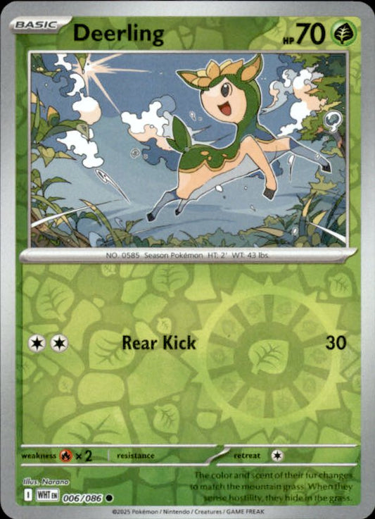 Deerling Reverse Holo 006 - White Flare Pokesingles