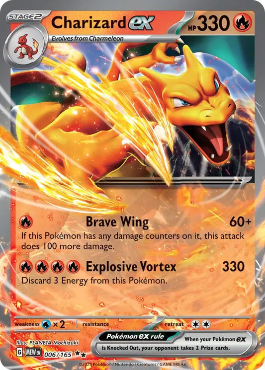 006 Charizard ex, 151 | Scarlet & Violet, ex, 45.00 kr, Pokesingles. Kjøp pokemon kort til lave priser hos oss.