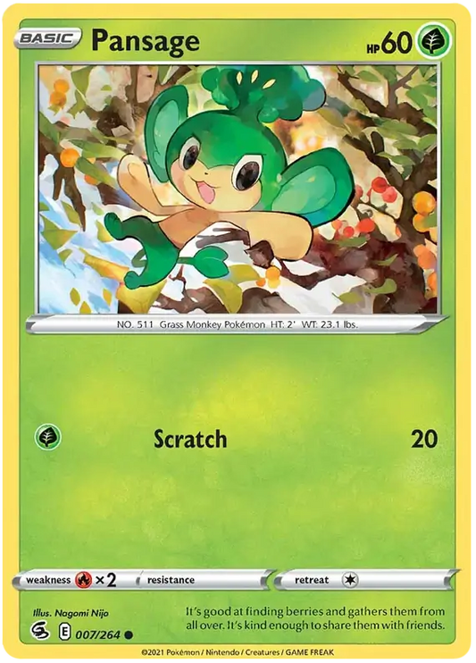 Pansage 007, Fusion Strike | Sword & Shield, , 2.00 kr, Pokesingles. Kjøp pokemon kort til lave priser hos oss.