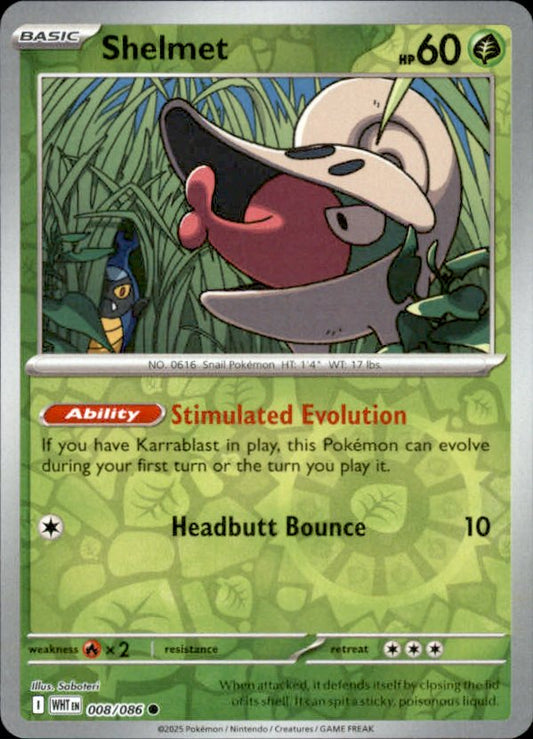 Shelmet Reverse Holo 008 - White Flare Pokesingles