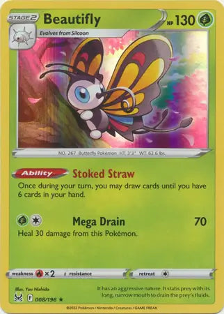Beautifly 008, Lost Origin | Sword & Shield, , 0.00 kr, Pokesingles. Kjøp pokemon kort til lave priser hos oss.