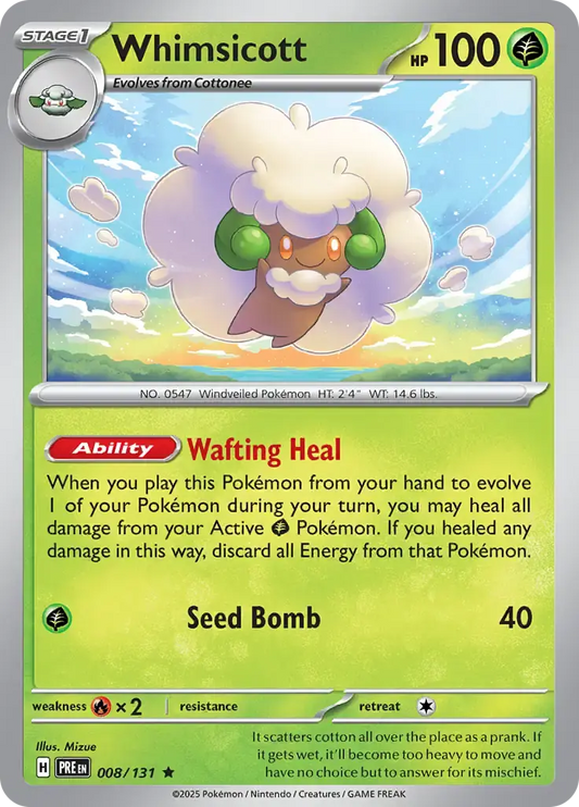 Whimsicott 008 Holo Rare - Prismatic Evolutions Pokesingles