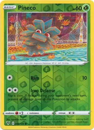 Pineco Reverse Holo 008 - Vivid Voltage Pokesingles
