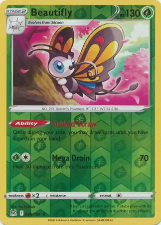 Beautifly Reverse Holo 008, Lost Origin | Sword & Shield, , 0.00 kr, Pokesingles. Kjøp pokemon kort til lave priser hos oss.