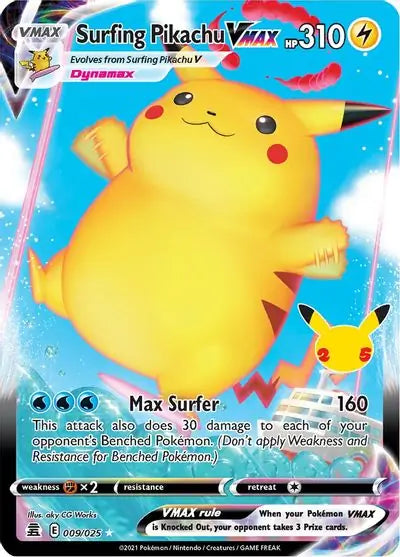Surfing Pikachu VMAX 009, Celebrations | Sword & Shield, v, 20.00 kr, Pokesingles. Kjøp pokemon kort til lave priser hos oss.