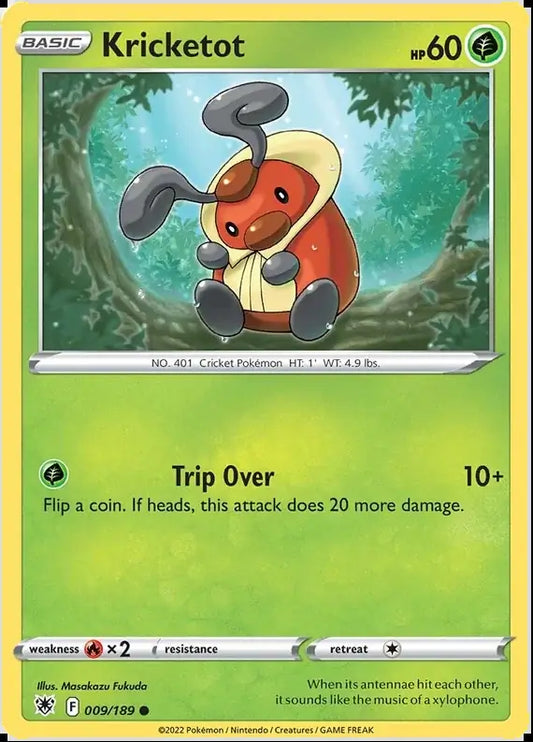 009 Kricketot, Astral Radiance | Sword & Shield, nonholo, 3.00 kr, Pokesingles. Kjøp pokemon kort til lave priser hos oss.