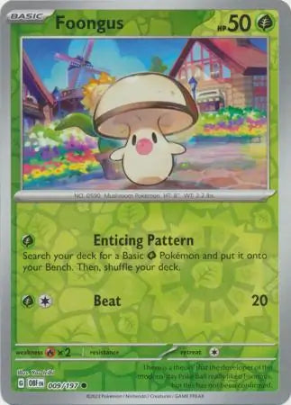 Foongus Reverse Holo 009, Obsidian Flames | Scarlet & Violet, , 4.00 kr, Pokesingles. Kjøp pokemon kort til lave priser hos oss.