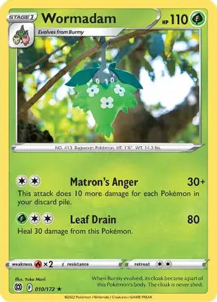 Wormadam 010, Brilliant Stars | Sword & Shield, , 0.00 kr, Pokesingles. Kjøp pokemon kort til lave priser hos oss.