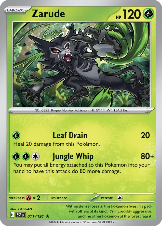 Zarude Holo Rare 011 - Surging Sparks Pokesingles