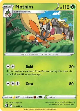 Mothim 011, Brilliant Stars | Sword & Shield, , 0.00 kr, Pokesingles. Kjøp pokemon kort til lave priser hos oss.