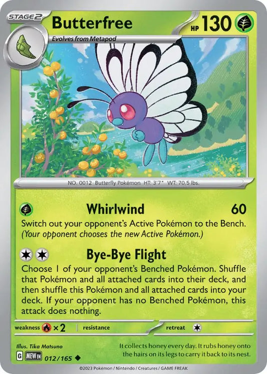 012 Butterfree, 151 | Scarlet & Violet, , 3.00 kr, Pokesingles. Kjøp pokemon kort til lave priser hos oss.