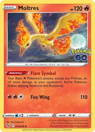 12 Moltres Holo Rare, Pokemon Go | Sword & Shield, holo, 5.00 kr, Pokesingles. Kjøp pokemon kort til lave priser hos oss.