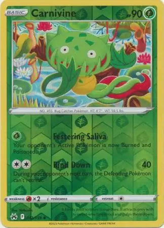 Carnivine Reverse Holo 012, Crown Zenith | Sword & Shield, , 0.00 kr, Pokesingles. Kjøp pokemon kort til lave priser hos oss.