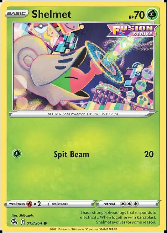 Shelmet 013, Fusion Strike | Sword & Shield, , 2.00 kr, Pokesingles. Kjøp pokemon kort til lave priser hos oss.