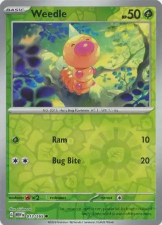 013 Weedle Reverse Holo, 151 | Scarlet & Violet, reverse, 4.00 kr, Pokesingles. Kjøp pokemon kort til lave priser hos oss.