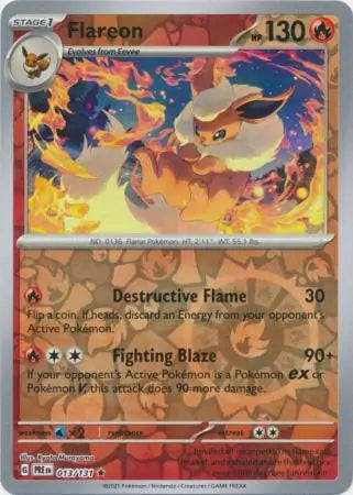 Flareon Reverse Holo 013 Pokesingles
