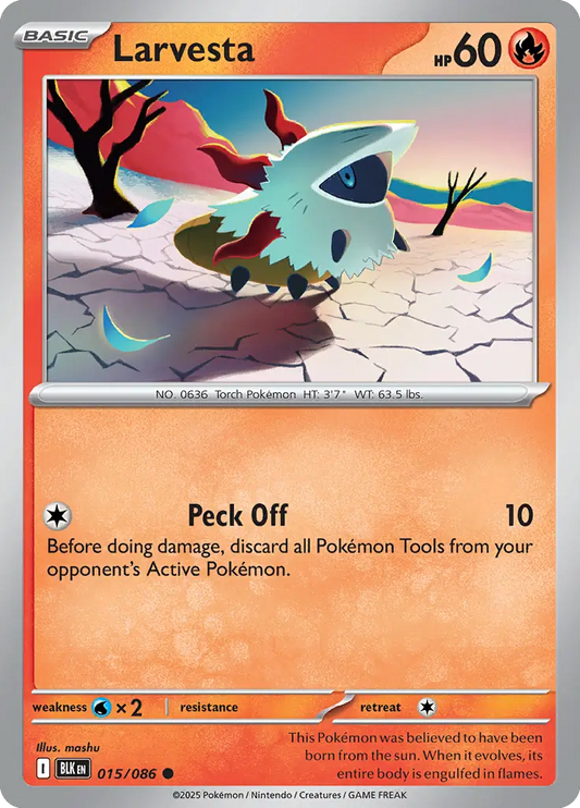 Larvesta 015 - Black Bolt Pokesingles