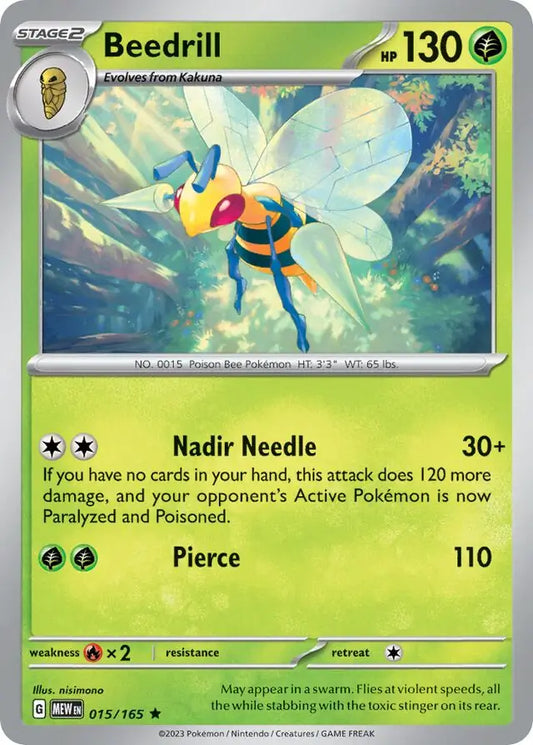 015 Beedrill - Holo Rare, 151 | Scarlet & Violet, holo, 4.00 kr, Pokesingles. Kjøp pokemon kort til lave priser hos oss.