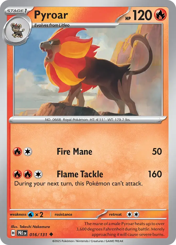 Pyroar 016 - Prismatic Evolutions Pokesingles