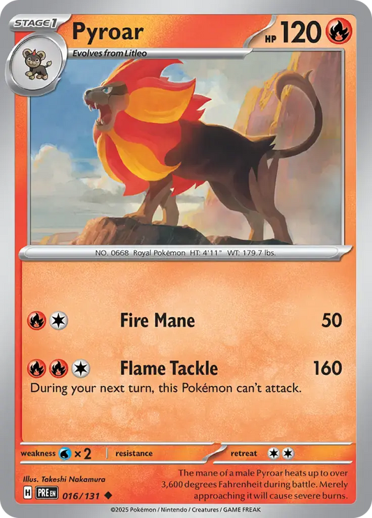 Pyroar 016 - Prismatic Evolutions Pokesingles