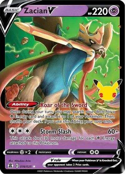 Zacian V 016, Celebrations | Sword & Shield, v, 17.00 kr, Pokesingles. Kjøp pokemon kort til lave priser hos oss.