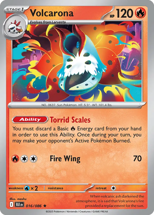 Volcarona Holo Rare 016 - Black Bolt Pokesingles