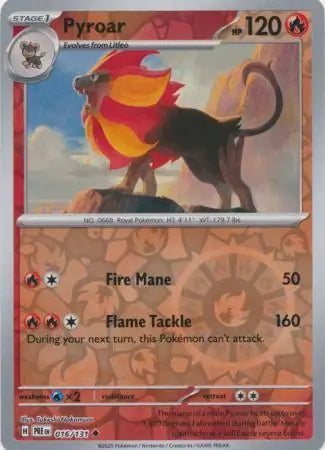 Pyroar Reverse Holo 016 Pokesingles