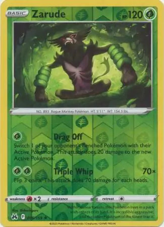 Zarude Reverse Holo 016, Crown Zenith | Sword & Shield, , 0.00 kr, Pokesingles. Kjøp pokemon kort til lave priser hos oss.