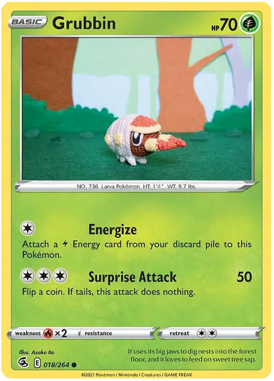 Grubbin 018, Fusion Strike | Sword & Shield, , 2.00 kr, Pokesingles. Kjøp pokemon kort til lave priser hos oss.