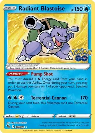18 Radiant Blastoise, Pokemon Go | Sword & Shield, radiant, 55.00 kr, Pokesingles. Kjøp pokemon kort til lave priser hos oss.