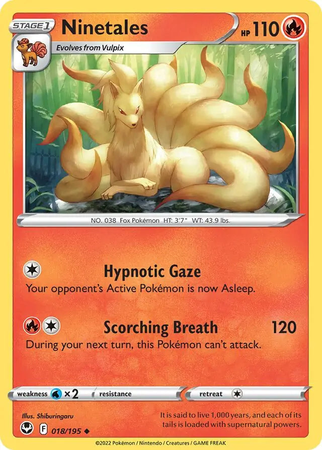 Ninetales 018, Silver Tempest | Sword & Shield, , 0.00 kr, Pokesingles. Kjøp pokemon kort til lave priser hos oss.