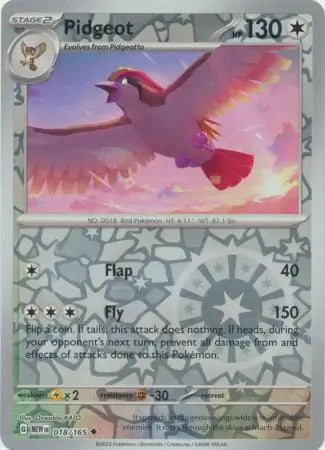 018 Pidgeot Reverse Holo, 151 | Scarlet & Violet, reverse, 4.00 kr, Pokesingles. Kjøp pokemon kort til lave priser hos oss.