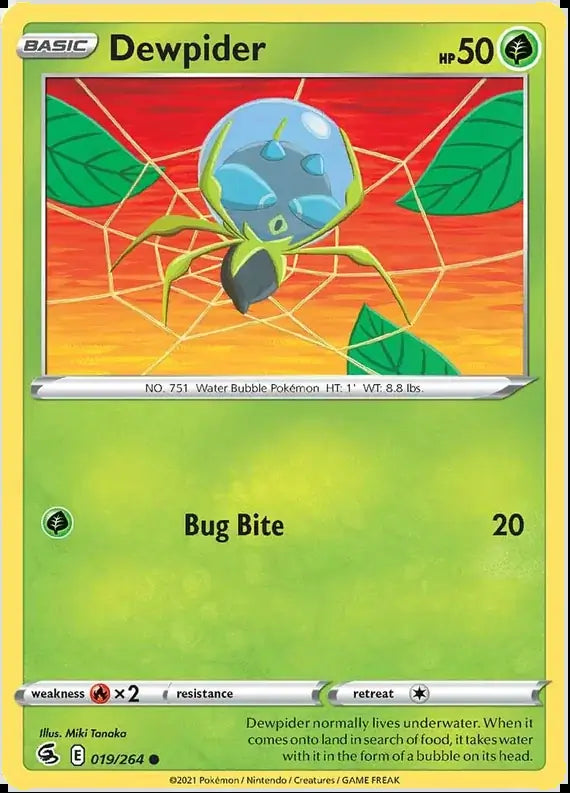 Dewpider 019, Fusion Strike | Sword & Shield, , 2.00 kr, Pokesingles. Kjøp pokemon kort til lave priser hos oss.