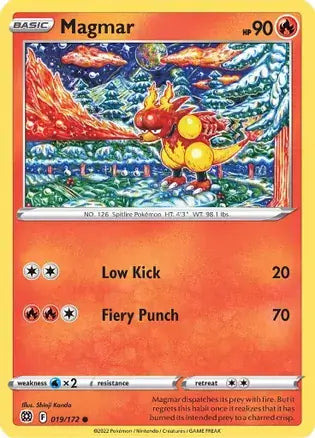 Magmar 019, Brilliant Stars | Sword & Shield, , 0.00 kr, Pokesingles. Kjøp pokemon kort til lave priser hos oss.