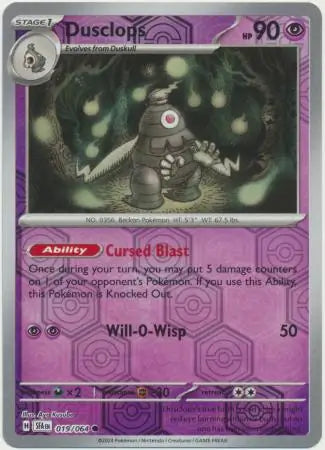Dusclops Reverse Holo 019 - Shrouded Fable Pokesingles