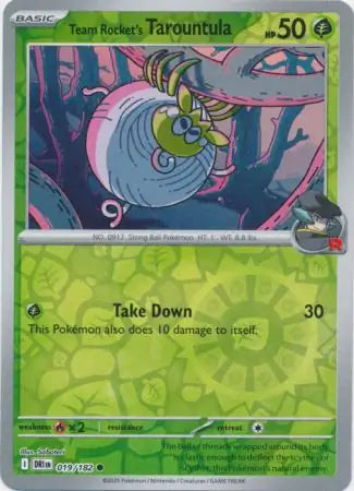 Team Rocket's Tarountula Reverse Holo 019 - Destined Rivals Pokesingles