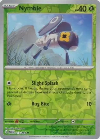 Nymble Reverse Holo 019 - Paldea Evolved, Paldea Evolved | Scarlet & Violet, , 5.00 kr, Pokesingles. Kjøp pokemon kort til lave priser hos oss.