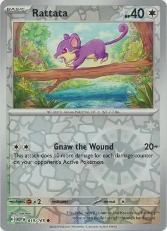 019 Rattata Reverse Holo, 151 | Scarlet & Violet, reverse, 4.00 kr, Pokesingles. Kjøp pokemon kort til lave priser hos oss.