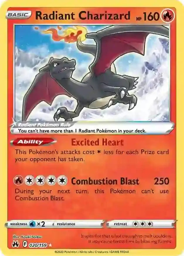 Radiant Charizard 020, Crown Zenith | Sword & Shield, radiant, 0.00 kr, Pokesingles. Kjøp pokemon kort til lave priser hos oss.