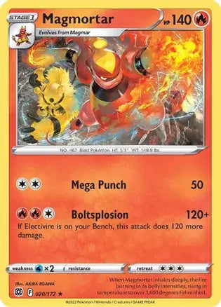 Magmortar 020, Brilliant Stars | Sword & Shield, , 0.00 kr, Pokesingles. Kjøp pokemon kort til lave priser hos oss.