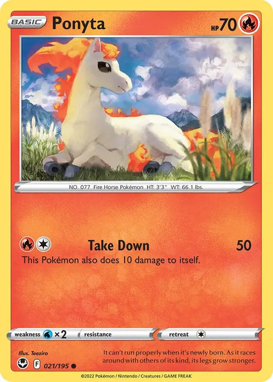 Ponyta 021, Silver Tempest | Sword & Shield, , 0.00 kr, Pokesingles. Kjøp pokemon kort til lave priser hos oss.