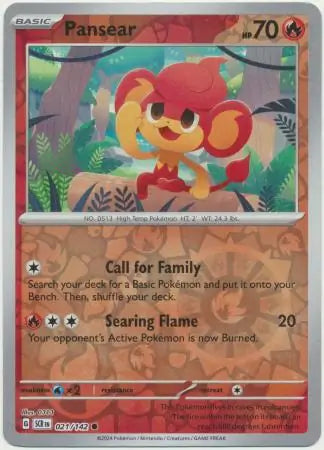 Pansear Reverse Holo 021 - Stellar Crown Pokesingles