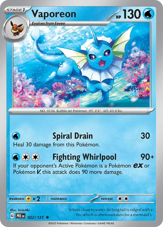 Vaporeon Holo Rare 022 - Prismatic Evolutions Pokesingles