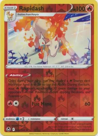 Rapidash Reverse Holo 022, Silver Tempest | Sword & Shield, , 0.00 kr, Pokesingles. Kjøp pokemon kort til lave priser hos oss.