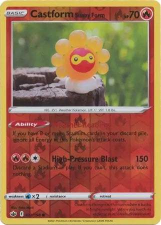 Castform Sunny Form Reverse Holo 022