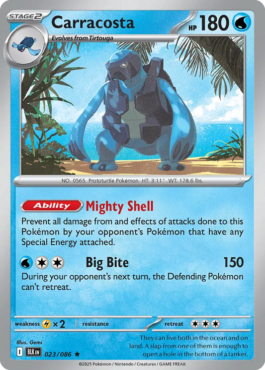 Carracosta Holo Rare 023 - Black Bolt Pokesingles