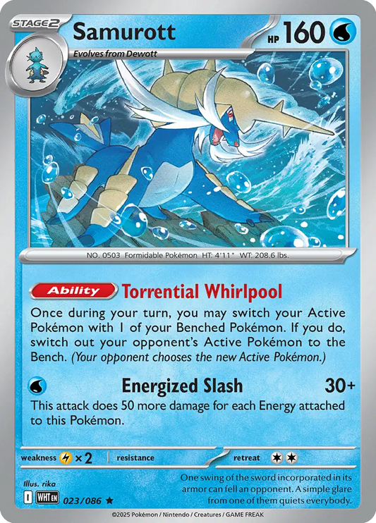 Samurott Holo Rare 023 - White Flare Pokesingles